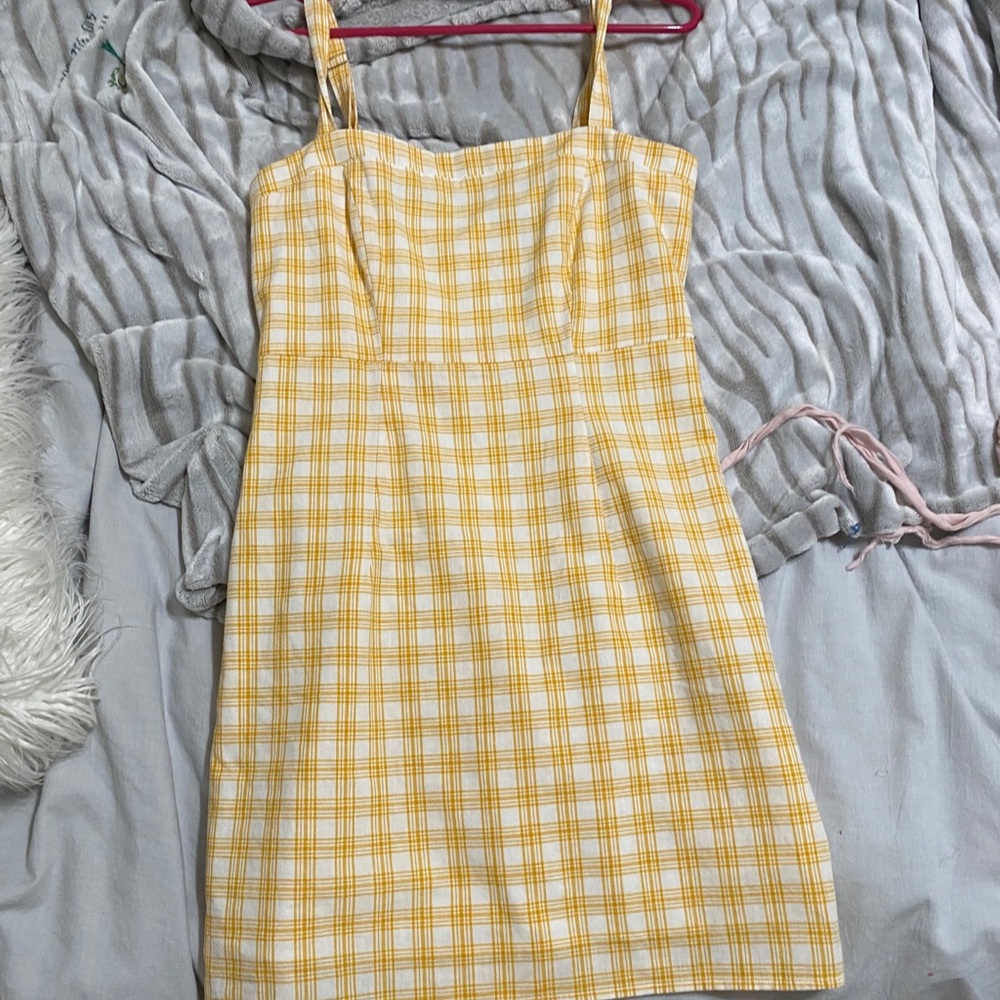 Forever21 Yellow & White Gingham Dress